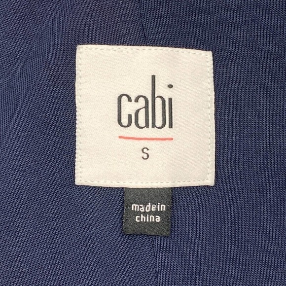 CABI Navy Blue Pink Floral Cold-Shoulder Ruffled Fairy Tale Chiffon Blouse - Picture 8 of 12